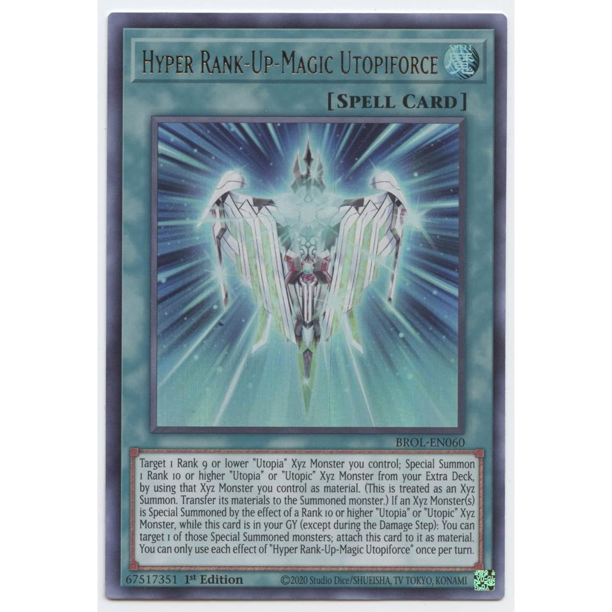 Hyper Rank Up Magic Utopiphorus - BROL-EN060 - Ultra Rare - 1st Edition.