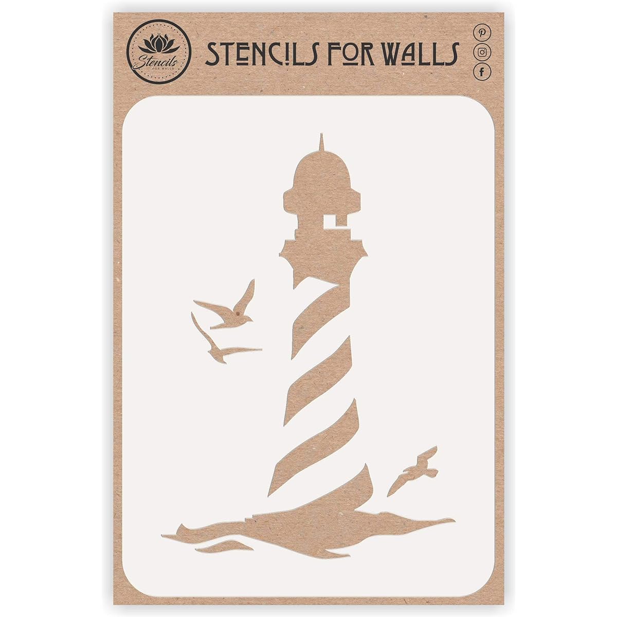 Lighthouse Stencil 6.5 x 9.5 Inch (M) - Nave Sea Sea Sea Sea Seagull Wall Stencil for Painting Template