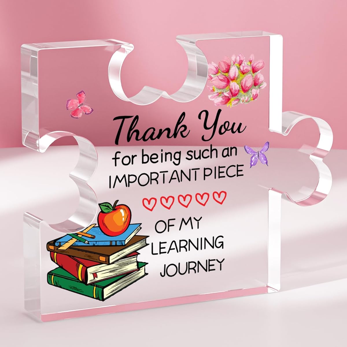 Funnli Teacher Gifts, Teacher Appreciation Gifts, Acrylic Puzzle Plaques, Teacher Gifts, Desk Decorations - Teacher Appreciation Week Card Gifts, Retirement Teacher Gifts