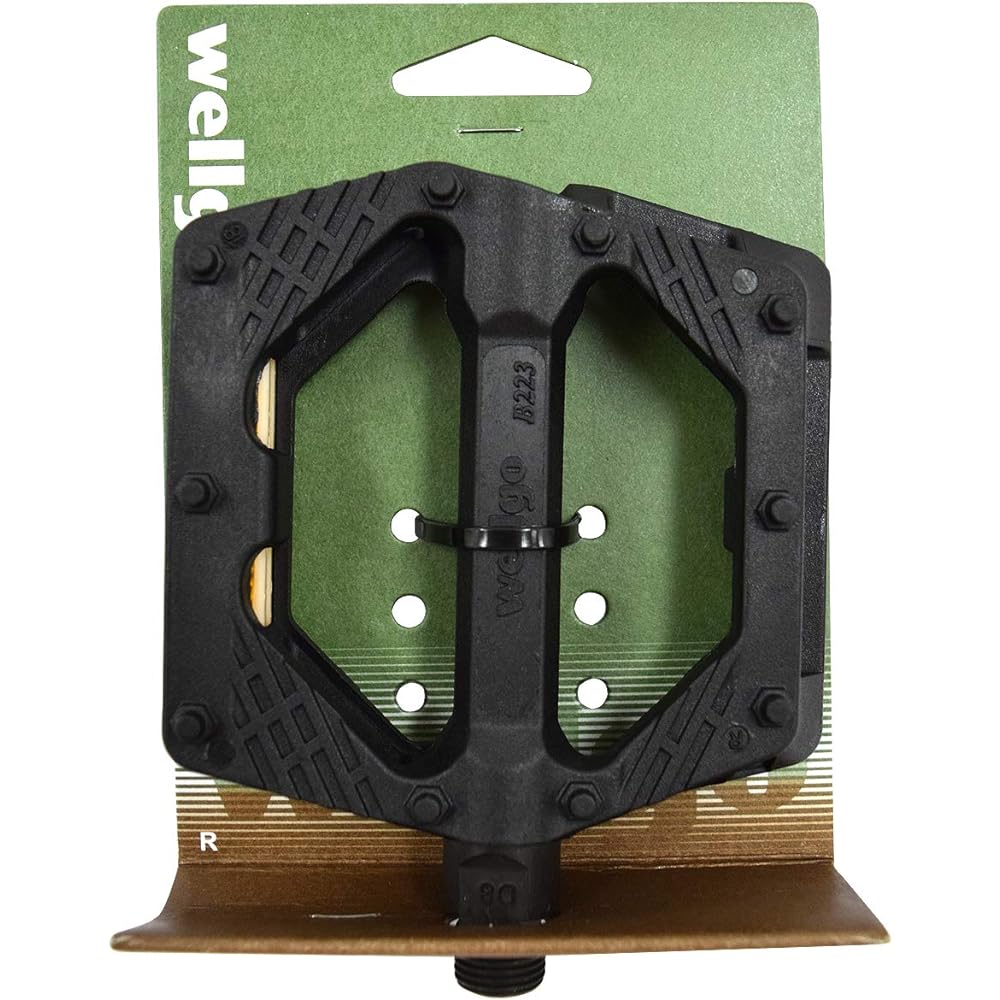 WELLGO Resin Pedals (Pair) Bicycle Made of Glass Fiber 340g Double Sided Cross Bike Mountain Bike Touring Cycling B-223N