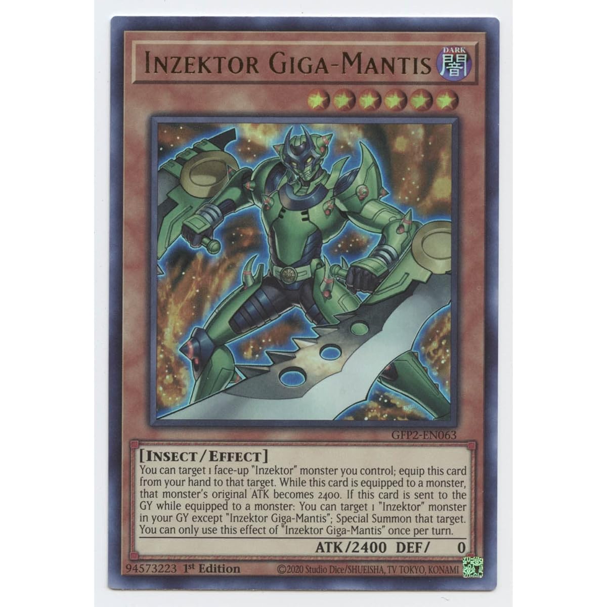 Inzektor Giga-Mantis - GFP2-EN063 - Ultra Rare - First Edition.