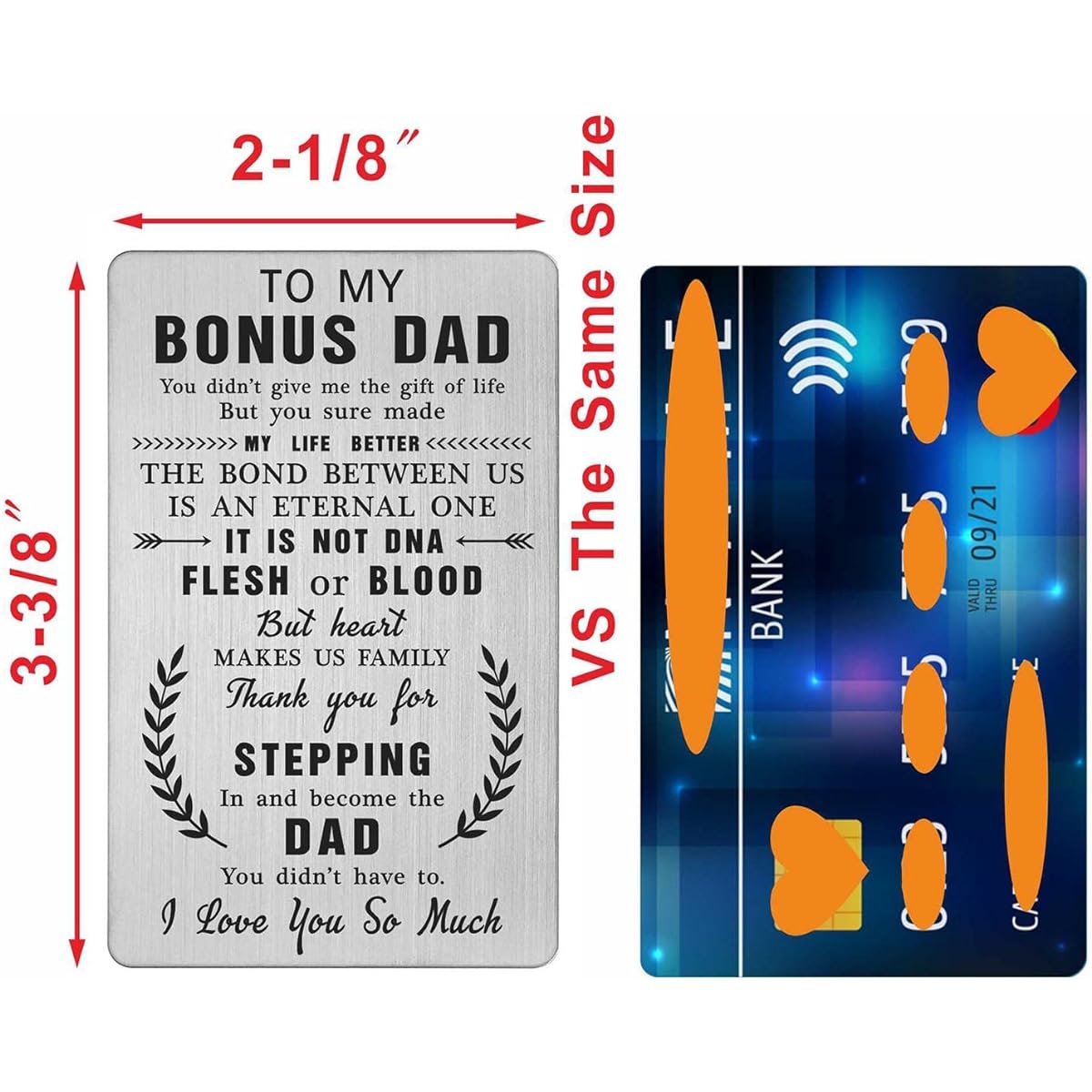 TANWIH Father's Day Card for Father in Law - Thank You for Stepping In - Father in Law Birthday Gift, Stepdad Wallet Card