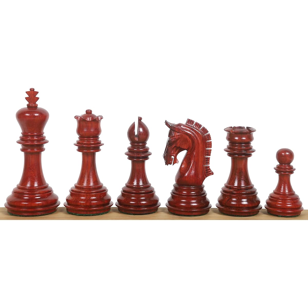 RoyalChessMall- 3.8" Imperial Staunton Chess Pieces Only Set - Weighted Bud Rosewood