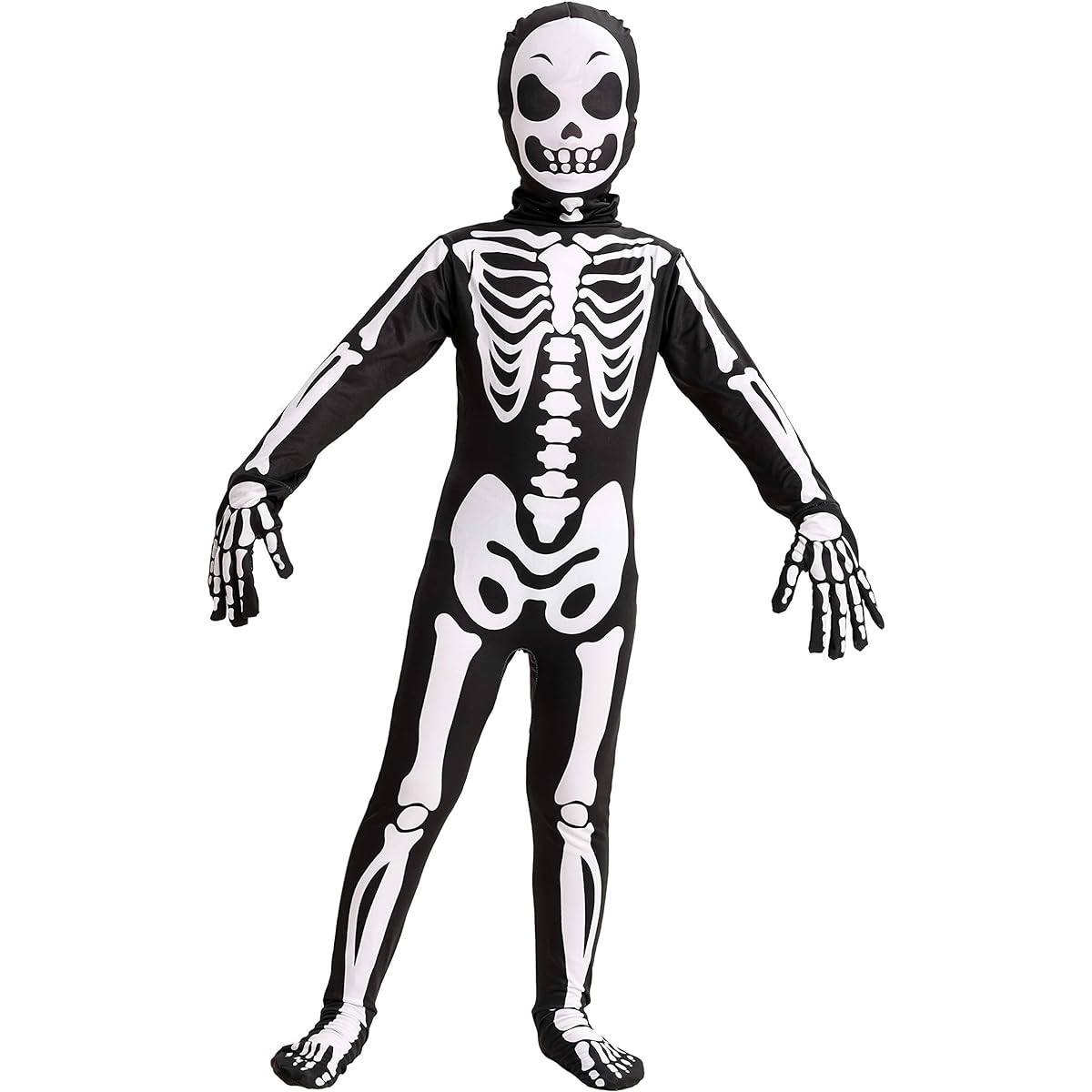 Kids Skin Skeleton Costume Halloween Trick or Treat