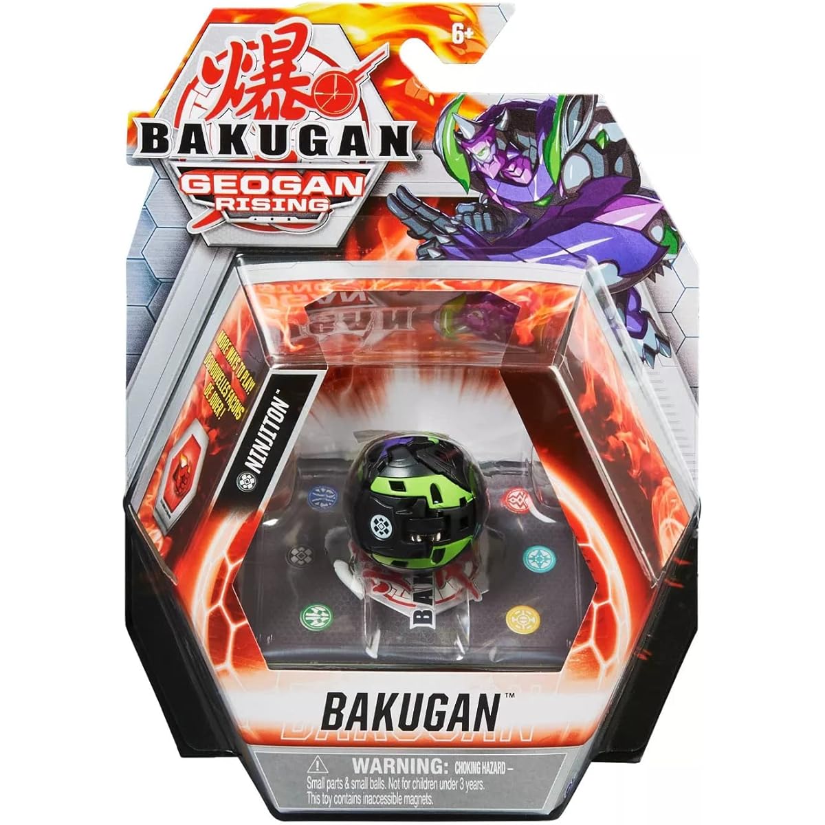 Bakugan Geogan Rising 2021 Darkus Ninjiton 2-inch Core Collectible Figures and Trading Cards