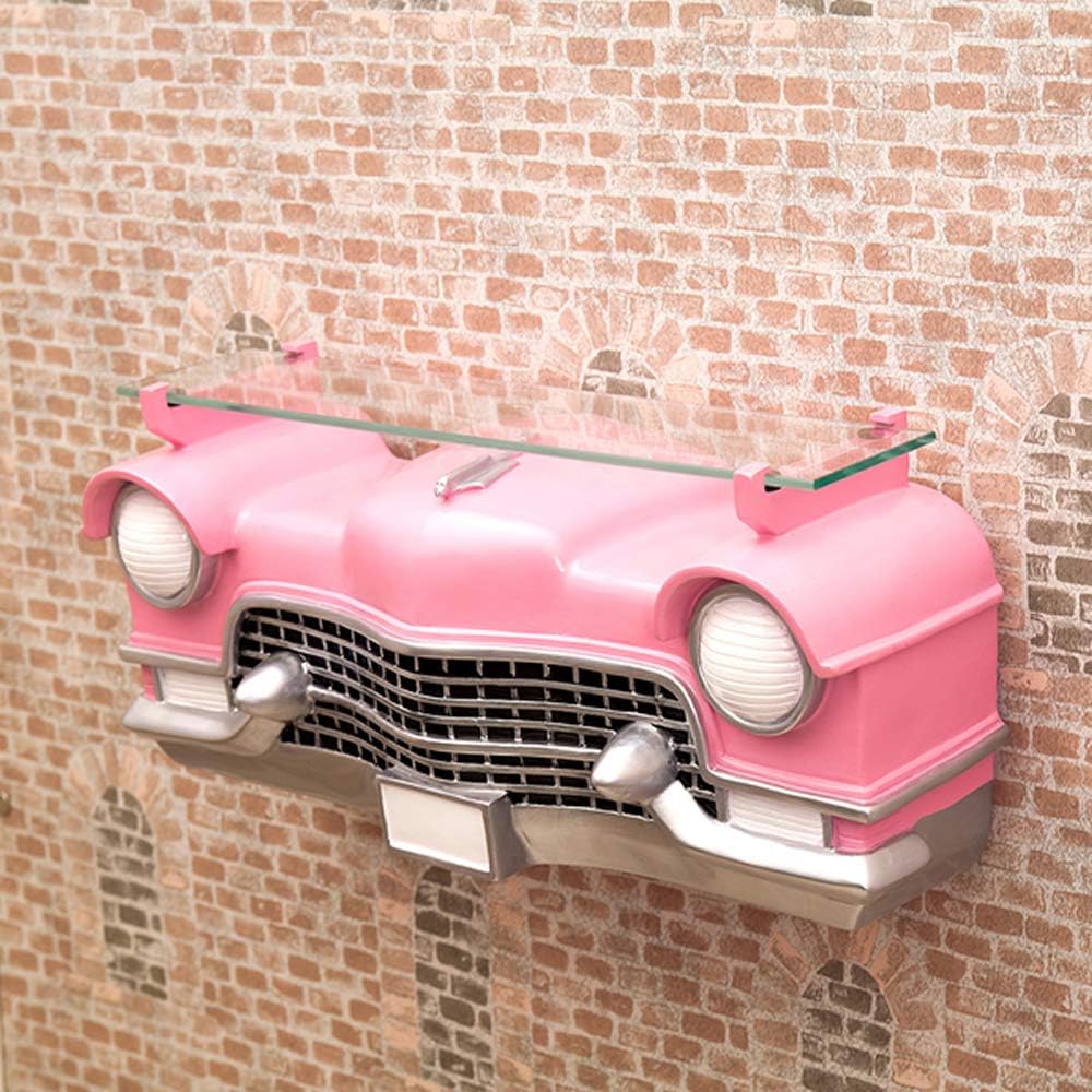 Akizuki Boeki Wall Mounted Object Car Stylish Retro OLDIES CAR HEAD SHELF 'Presly' PINK GK065