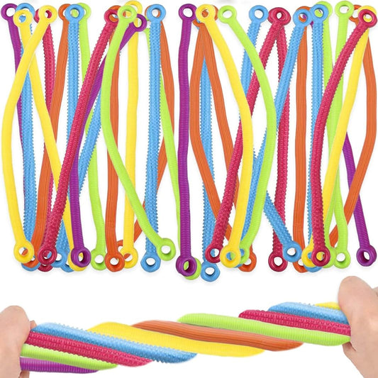 ArtCreativity Stretchy String Fidget Toys, Set of 24, Anxiety Relief Toys, Assorted Bright Colors, Fidget Party Favors, Pinata Stuffers, Autism Toys, Goodie Bag Stuffers