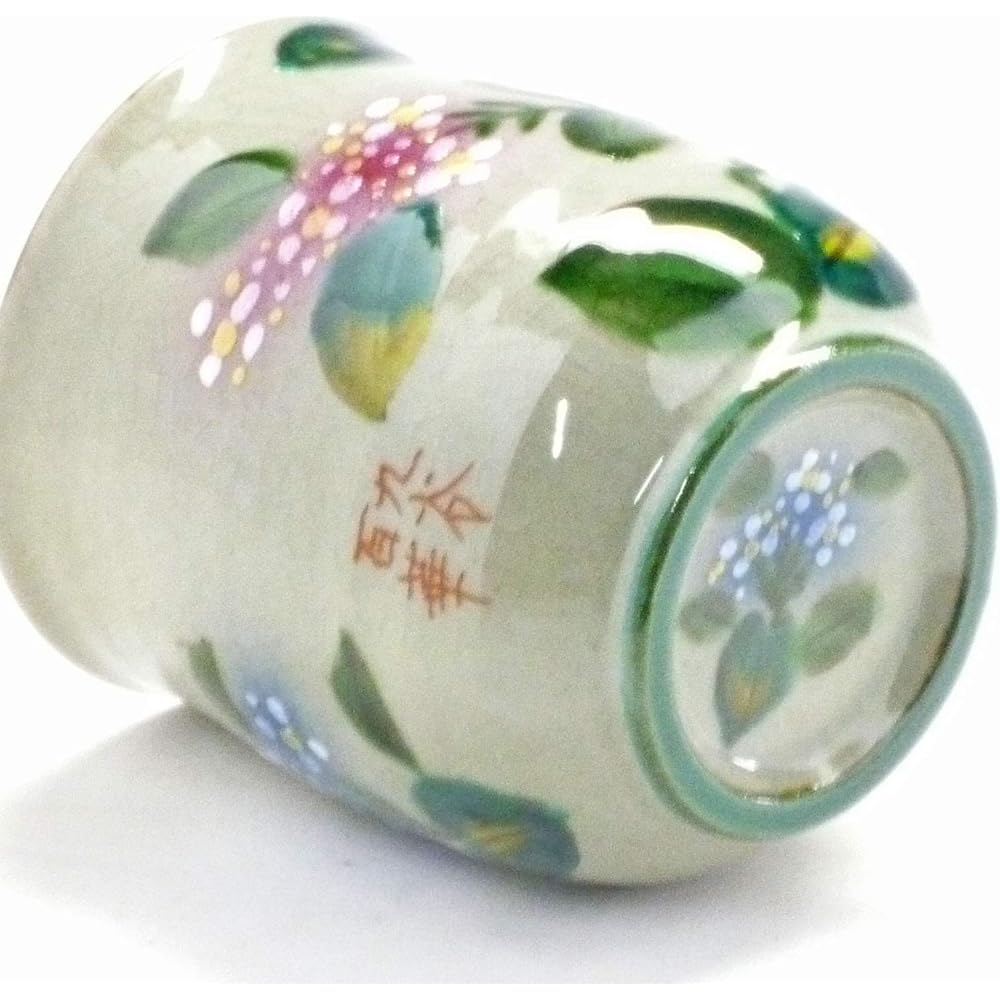 Kutani ware [hot water cup] large calyx hydrangea pottery [back picture blue]