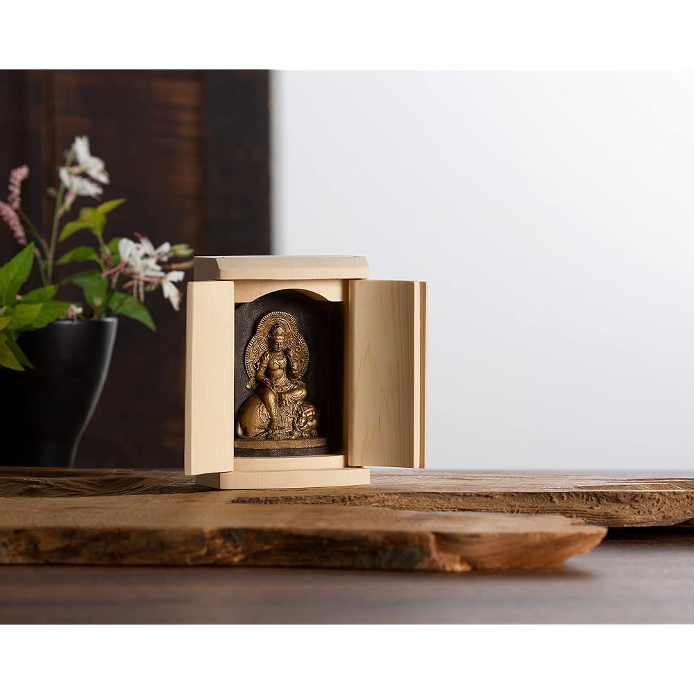 Zeku Fugen Bodhisattva Buddha statue with Zushi (golden antique finish) Mount Jujyoin prayer _ Born in the Year of the Dragon and Snake Zodiac Amulet Principal Image Zodiac (T00254-D