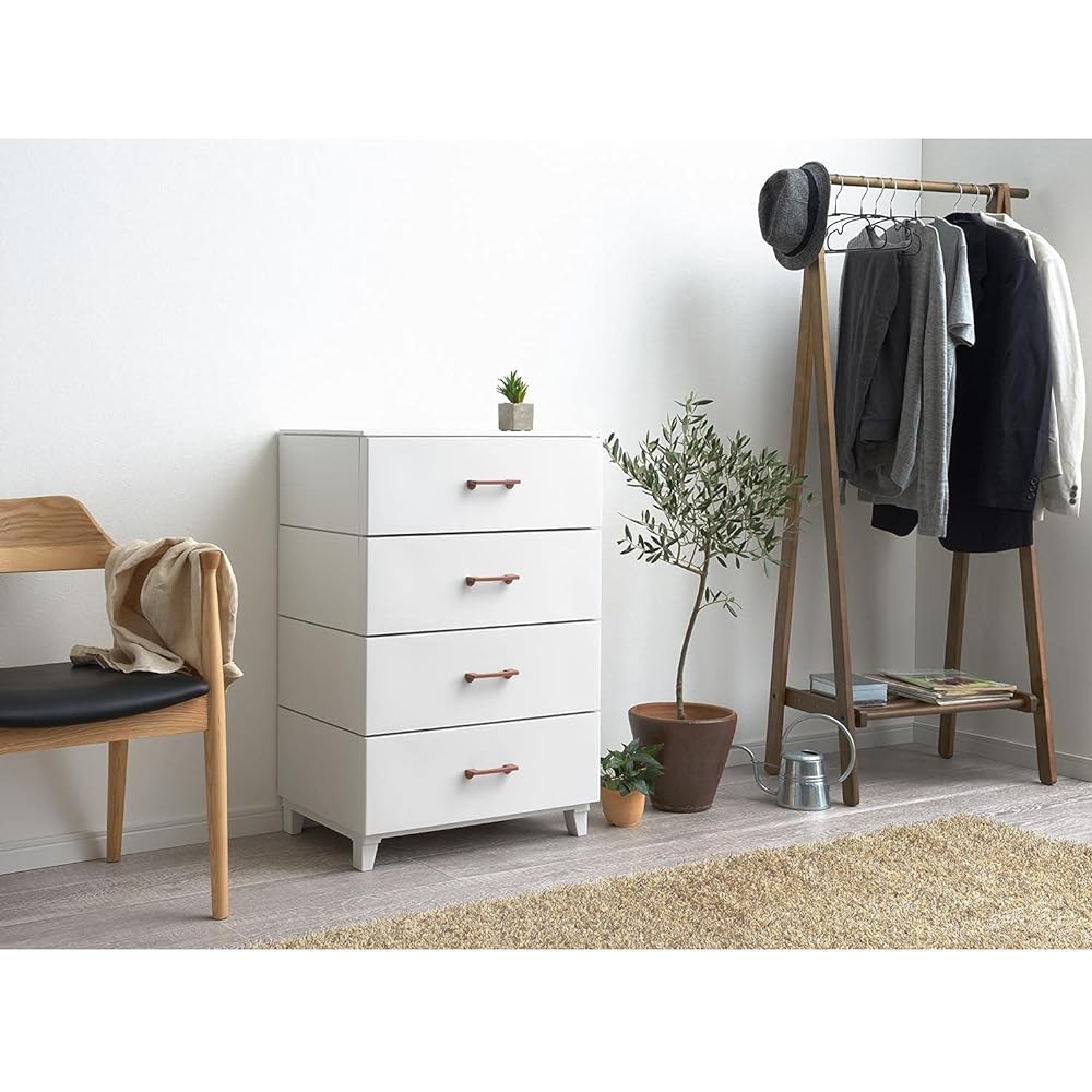 Sanka Dust-resistant chest with 4 tiers, light gray color (width 56 x depth 45 x height 87cm) LC chest LCC-564LGY Made in Japan