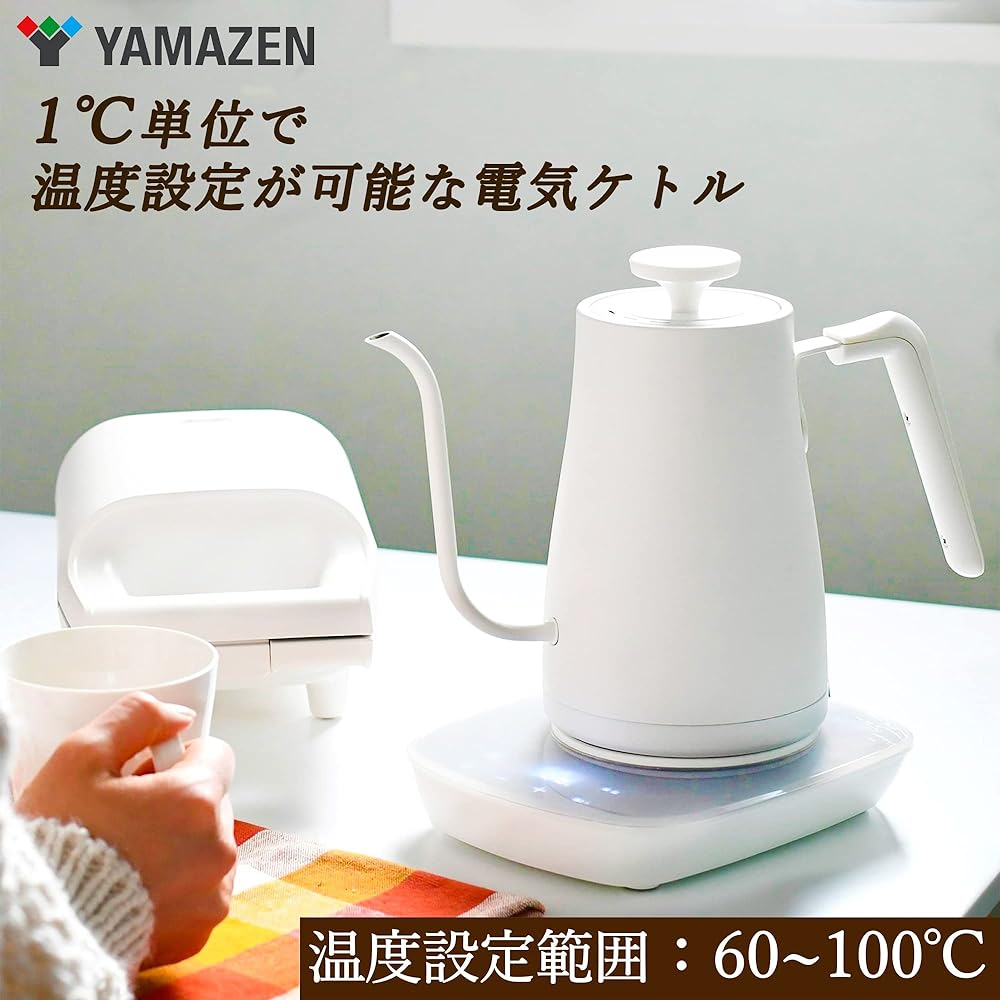 [Yamazen] Electric Kettle Electric Pot 0.8L (Temperature Setting Function/Heat Retention Function/Empty Cooking Prevention Function) White YKG-C800(W)