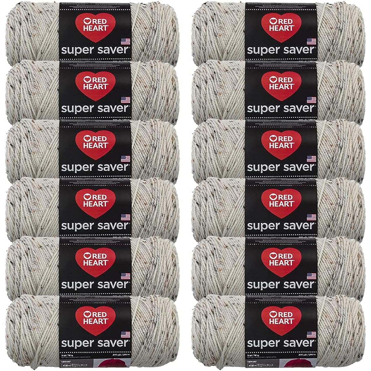 Red Heart Aran Fleck Super Saver Yarn 12 Pack 12 Pack