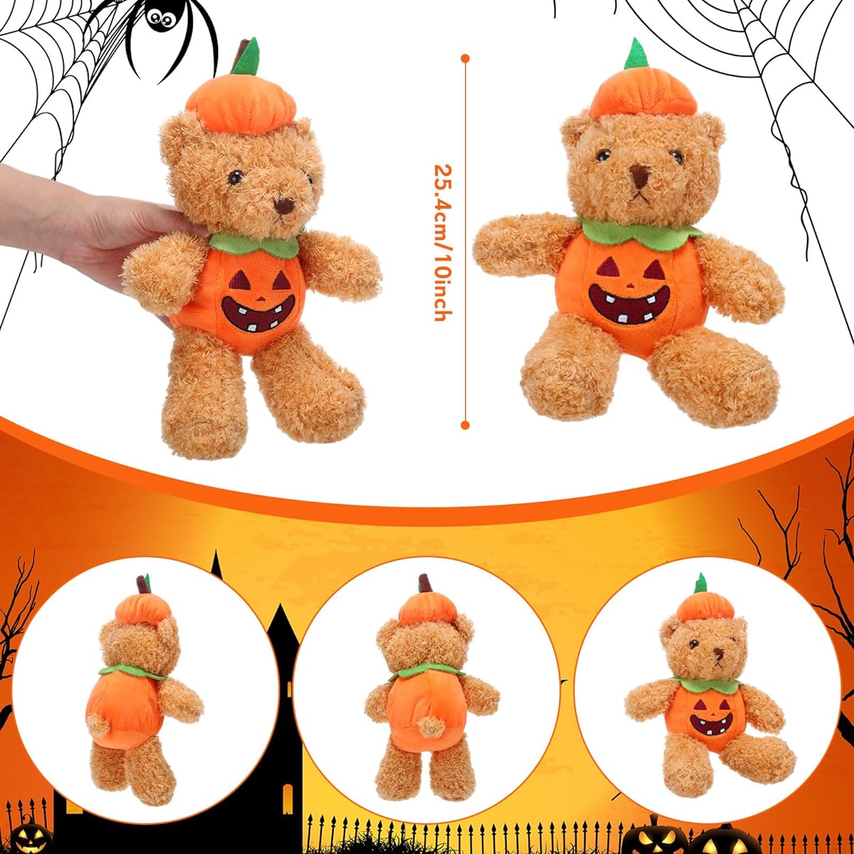 Meooeck 6 Pcs Teddy Bears, Cute Pumpkin Bear, Cute Halloween Bear, Soft Stuffed Animals, Bear Toys, Halloween Party Decoration Collection for Kids/Girls/Boys/Valentine/8inch…