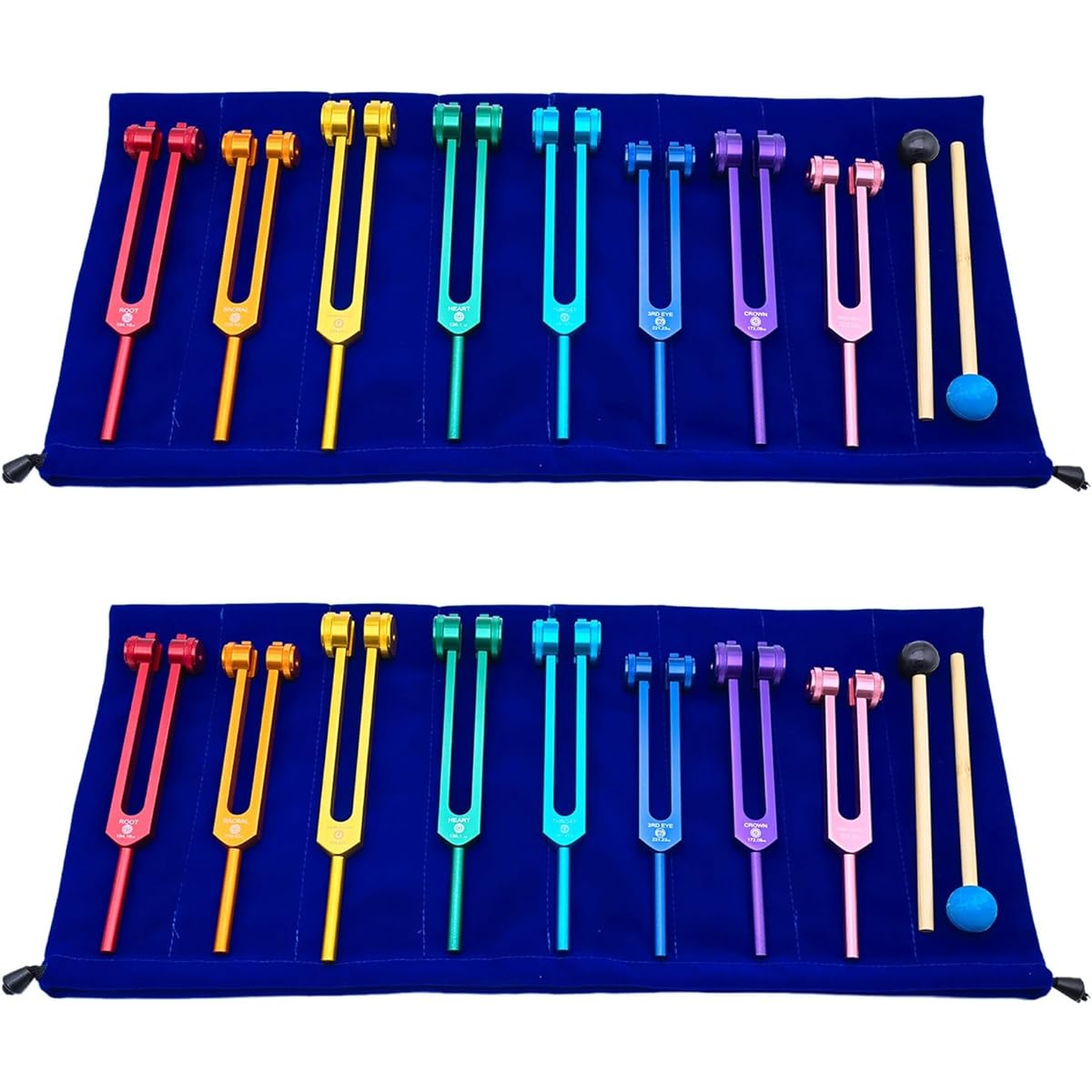 Loahrung 2 Pack Healing Chakra Tuning Forks Set, Sound Therapy, Keep Body, Mind and Spirit in Perfect Harmony