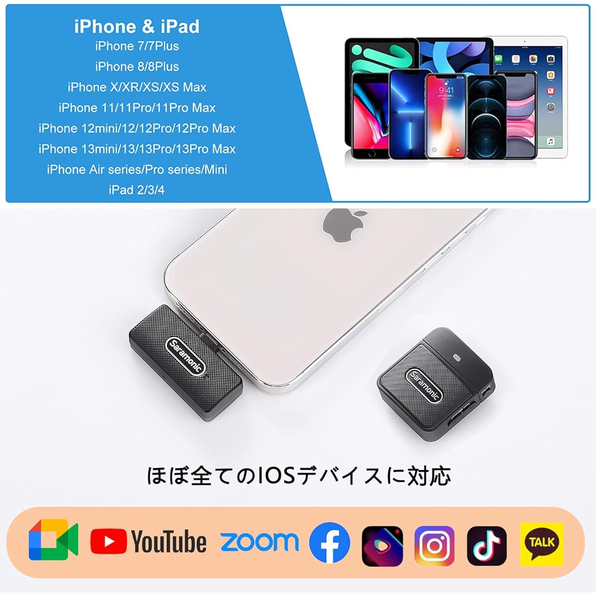 , Dual Channel Support, Omnidirectional, Noise Suppression, Automatic Pairing, Ultra Mini & Lightweight, 10 Hours of Continuous Operation, Compatible with IOS Devices, Vlogs/YouTubers/Meeting Recording/Interviews/Live Broadcasts/Video Distribution, Black