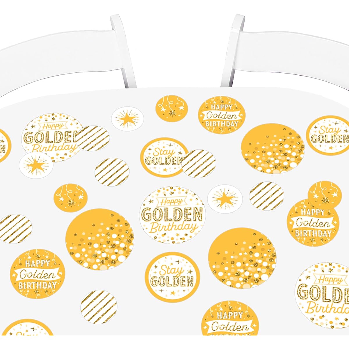 Big Dot of Happiness Golden Birthday - Happy Birthday Party Giant Circle Confetti - Party Decorations - 27 Large Confetti