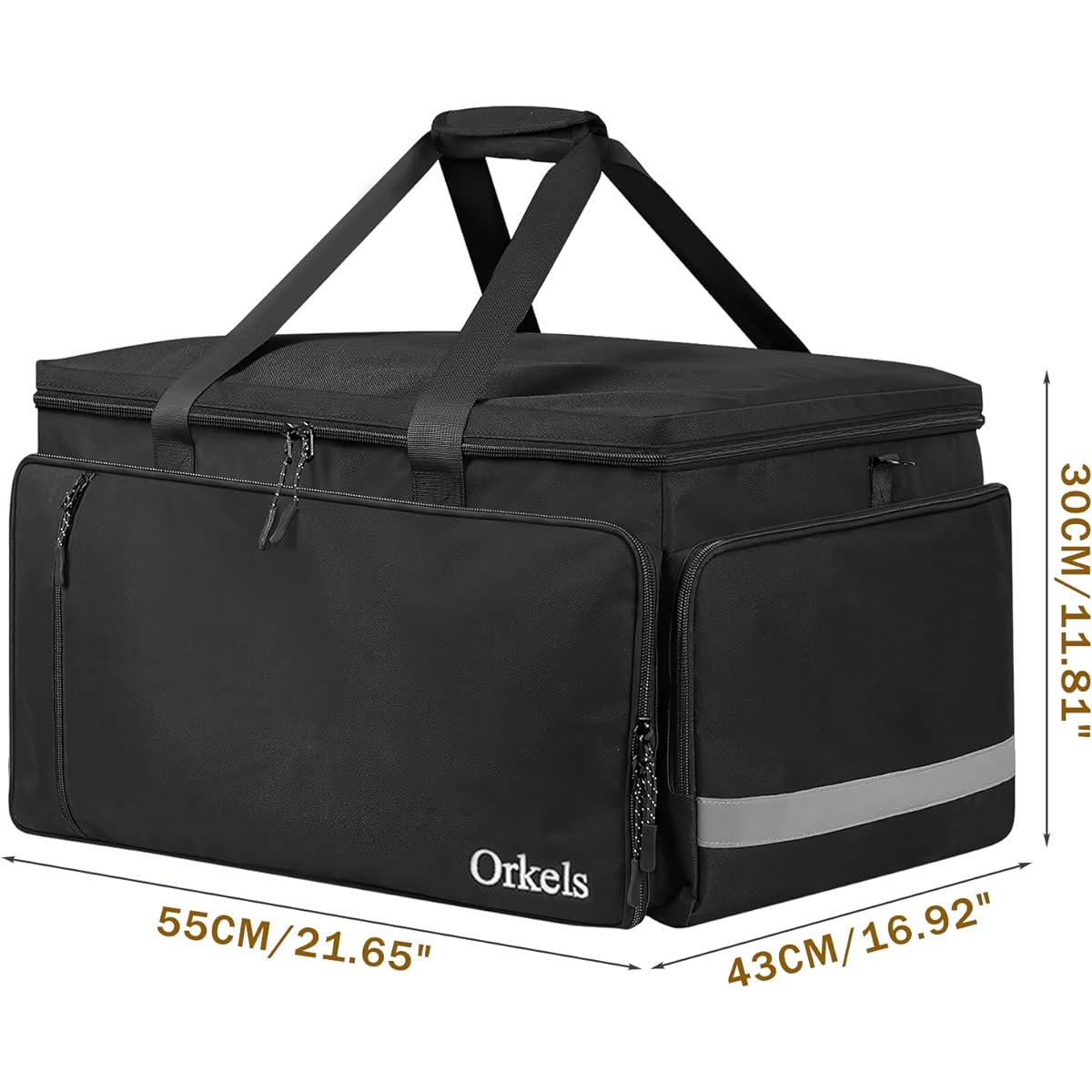ORKELS RC Storage Bag for 1/8 & 1/10 Cars RC Carrying Case with Bottom Clapboard RC Car Bag with Multi Pockets for Tools and Other Accessories Black