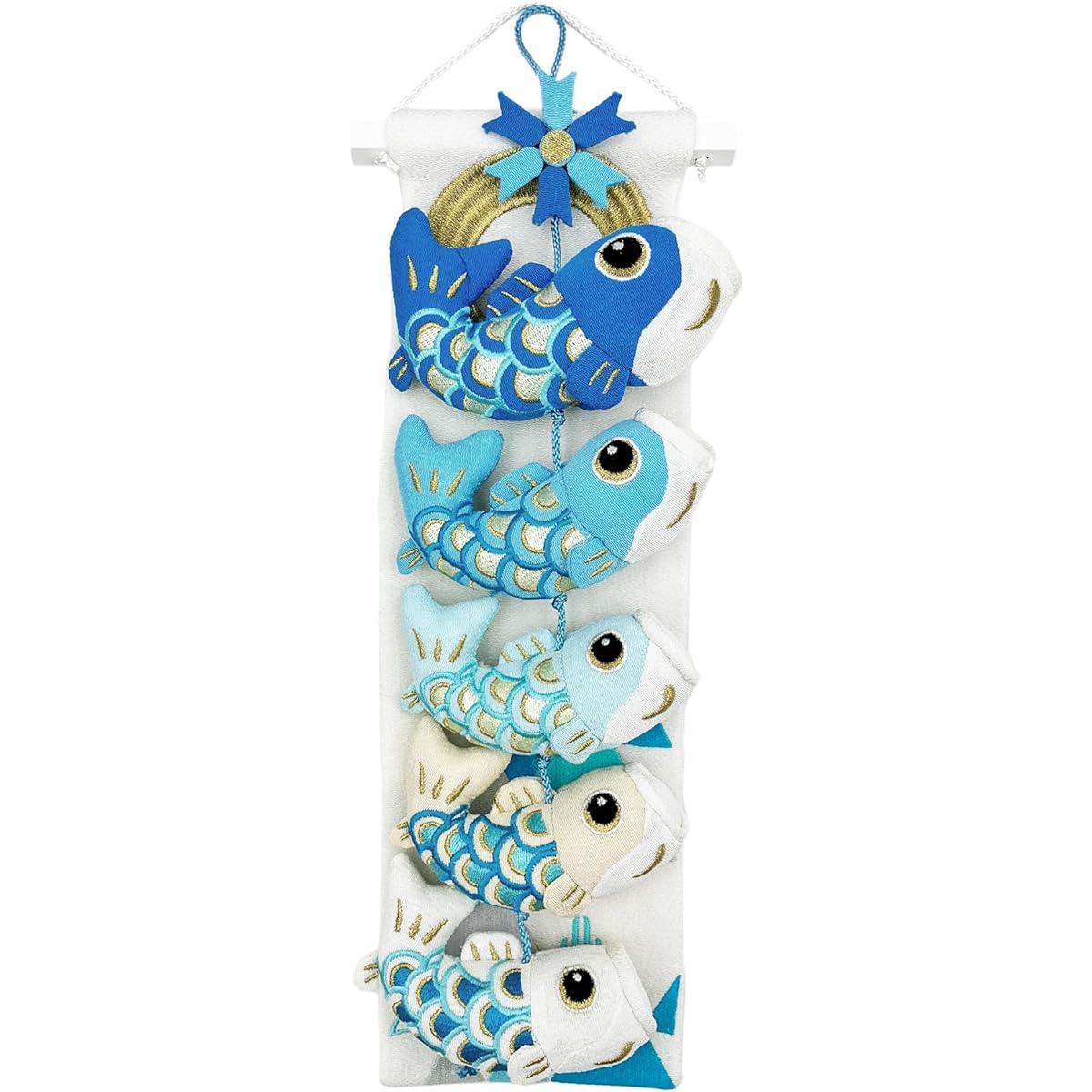 Carp Streamer Carp Banner Hanging Decoration Tapestry Flag Hanging Indoor Cute Mini Small Crepe Craft Children's Day Children Kids Boy's Festival Compact Wall Hanging (Blue)