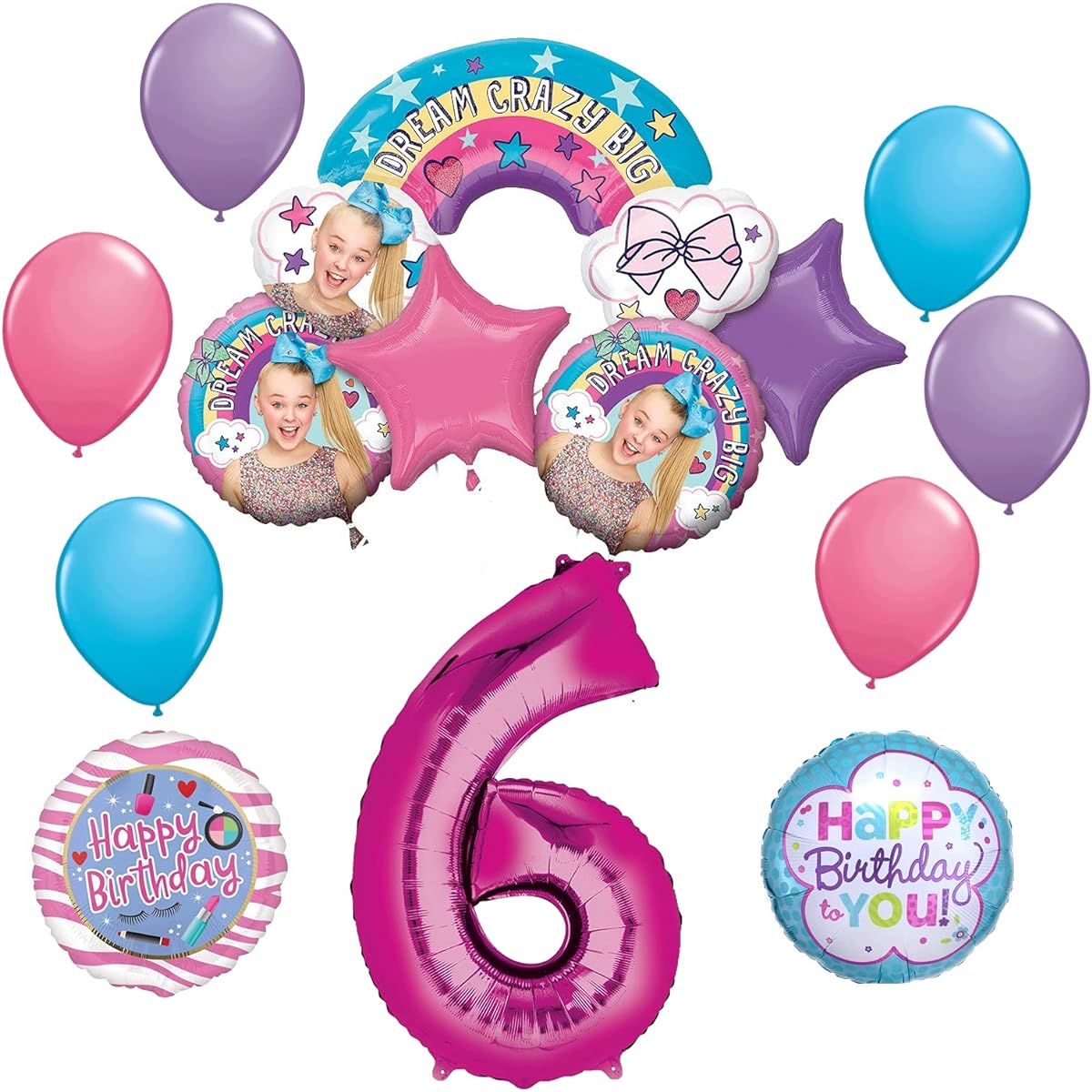 Mayflower Products Party Supplies 6th Birthday Dream Crazy Big Balloon Bouquet Decorations