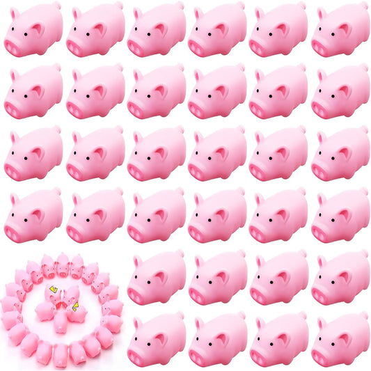 200pcs Rubber Pigs Bath Toys Bulk Small Pig Toys Floating and Squeaking Pig Toys Pink Pig Bathtub Toys Baby Shower Halloween Christmas Birthday Party Supplies 2.25 x 1.5 x 1.5 Inch