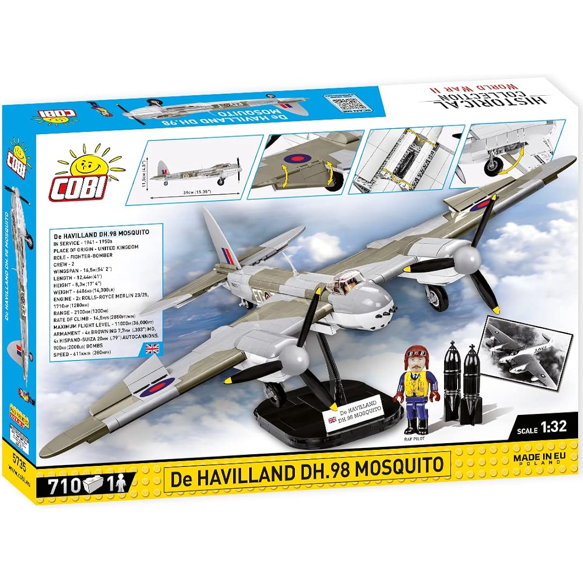 'Cobi Historical Collection #5735 de Havilland Mosquito (British Army) 1/32 scale