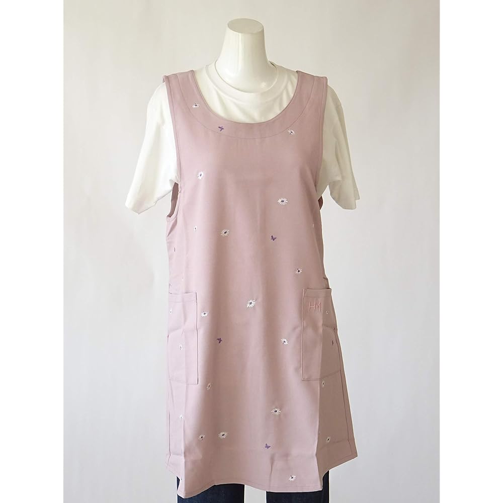 [Hanee Mori] Department Store Sales Brand Apron HANAE MORI Wrinkle-resistant Polyester Margaret Embroidery Flower Kitchen Apron 67321