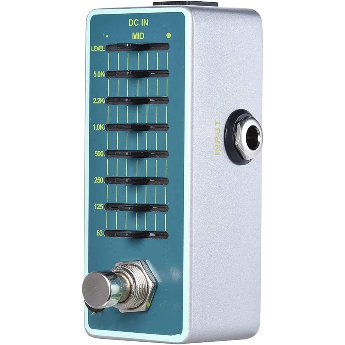 Guitar Effector Guitar Equalizer Effect Pedal 7 Band EQ Full Metal Shell Overdrive (Color: Blue, Size: 9.5 x 4 x 3.5cm)