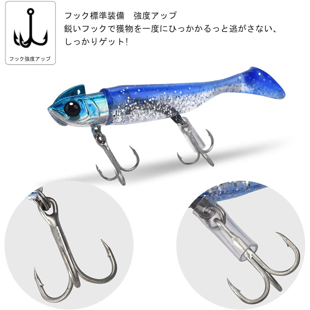 ColorGo Jig Head Worm Set Soft Lure 21g 30g Shad Tail Seabass Flounder Maggot Bluefish Hairtail Sea Fishing Freshwater Compatible