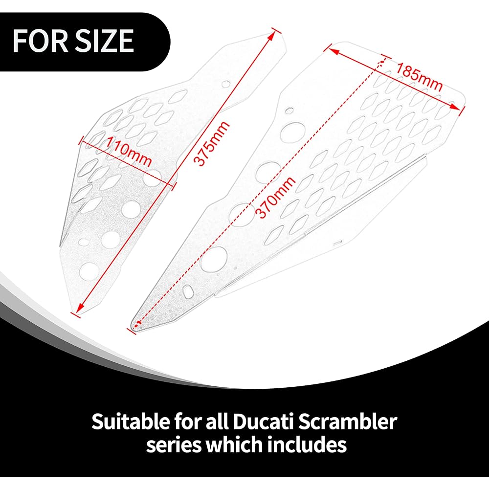 XX Ecommerce Motorcycle Motorcycle Accessories Aluminum Side Mid Frame Cover Panel Protector Guard Fairing Applicable Vehicles Ducati Scrambler Sixty/Desert Sled/Full Throttle/Urban Enduro (Black)