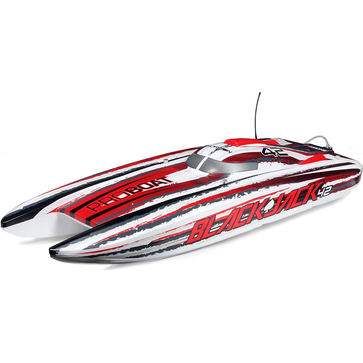 Pro Boat RC Blackjack 42" 8S Brushless Catamaran RTR Battery and Charger Not Included White/Red PRB08043T2