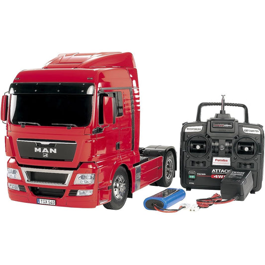 Tamiya 1/14 Electric RC Big Truck Series No.31 MAN TGX 18.540 4 x 2 XLX (Red Edition) Full Operation Set (with 4-channel transmitter, battery, charger) RC 56331