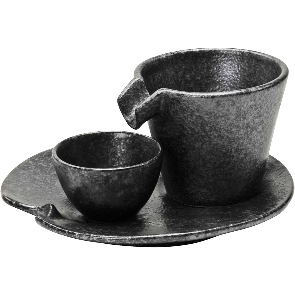 Hayashi Kinnosuke Shoten Mino Ware Shizuru Cold Drinkware Set of 3 Silver Black 141301(3)