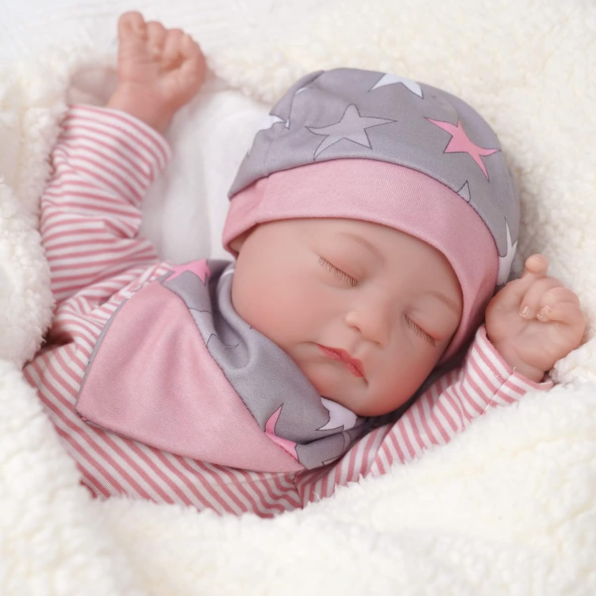 BABESIDE Lifelike Reborn Baby Doll Connie - 20" Sleeping Soft Body Realistic Newborn Baby Doll Girl, Adorable Realistic Baby Doll with Toy Accessories Gift Set for Ages 3+