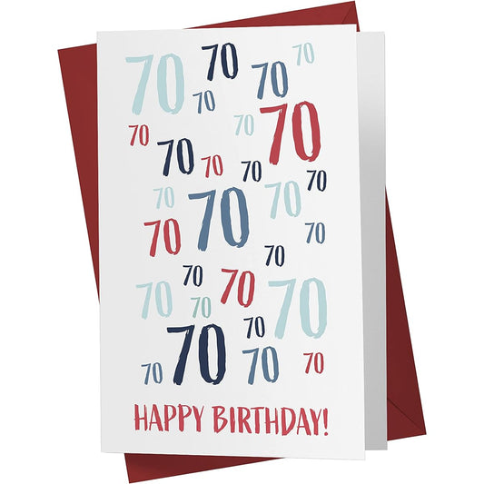 70th Birthday Card - Just A Number 70th Anniversary Card for Brother Sister Dad Mom Boyfriend Grill Friend 70th Birthday Card - Includes Envelope