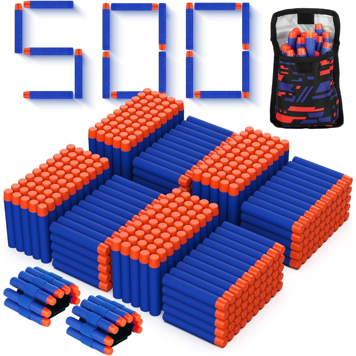 Tudaymol Nerf Bullets 500 Official Darts Nerf N-Elite Series Gun Darts Gun Refill Bullets Ammo Pack