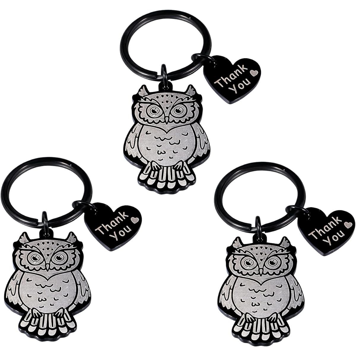 Teacher Appreciation Gift Keychains for Women and Men, Bulk Purchase for Teachers, Students, Graduation, Birthday, Christmas, Valentine's Day Gifts, Spanish, Preschool, Daycare, Tutor, Teacher, Professor, 3 Pieces, Black, Small