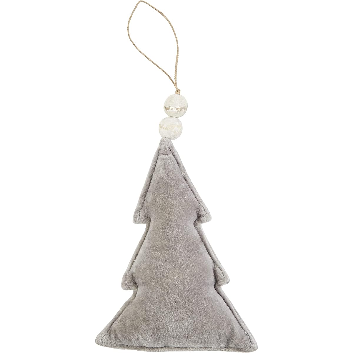 Mud Pie Velvet Christmas Ornament Grey Tree 7" x 5"