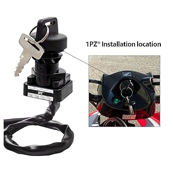 1PZ KV1-K01 Ignition Key Switch Replacement for Kawasaki Prairie 300 KVF300 2000-2002 Prairie 360 KVF360 2003-2012 Prairie 400 KVF400 1999-2002 Bayou 300KL F300 2004 KFX450R 2008-2 014 ATV 27005-1229