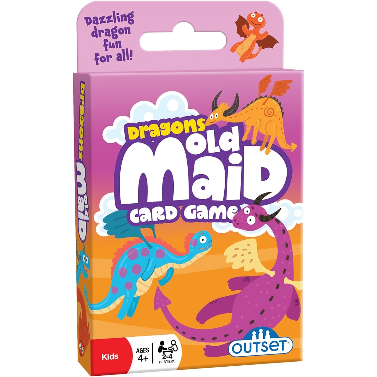 Outset Media Dragons Old Maid Card Game - Classic Game of Dragons and Old Maids, 37 Oversized Cards, 2-4 Players, Ages 4+