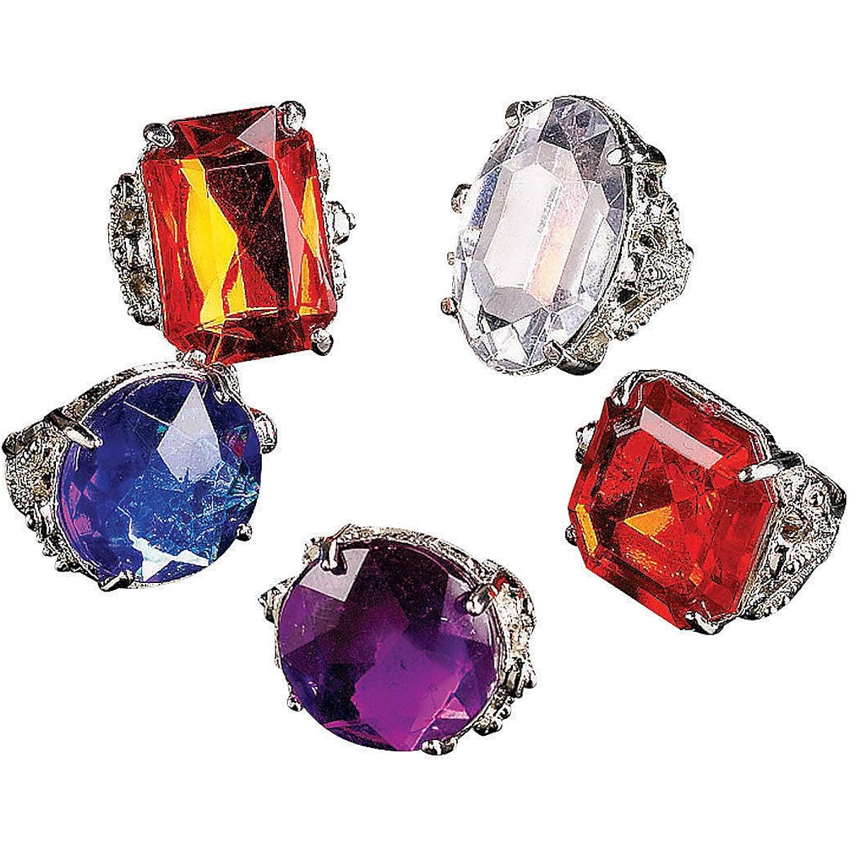 JUMBO RHINESTONE RINGS (1 DOZEN) - BULK by FE [Parallel Import]