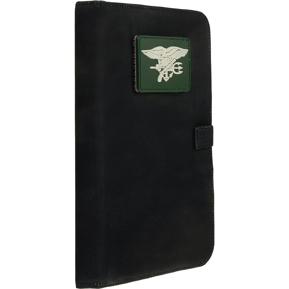 F-STYLE US Navy Navy Seals PVC emblem with waterproof fabric lining A5 size military notebook cover F-SD030325-A-TACS(LE)/Green