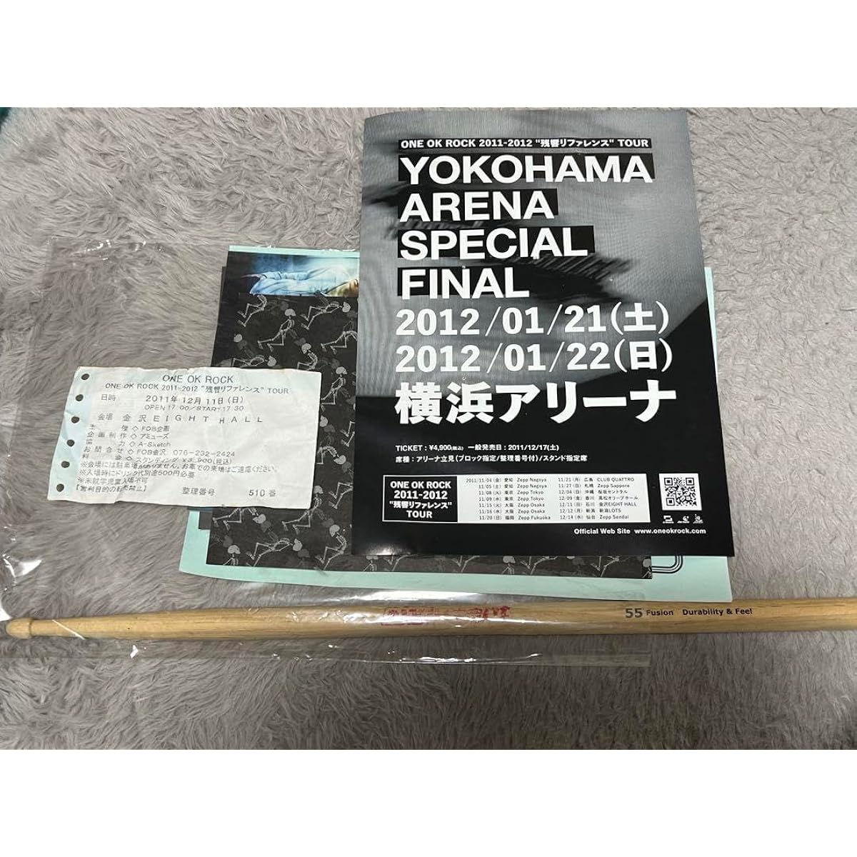 ONE OK ROCK Tomoya's drumsticks used in live performances