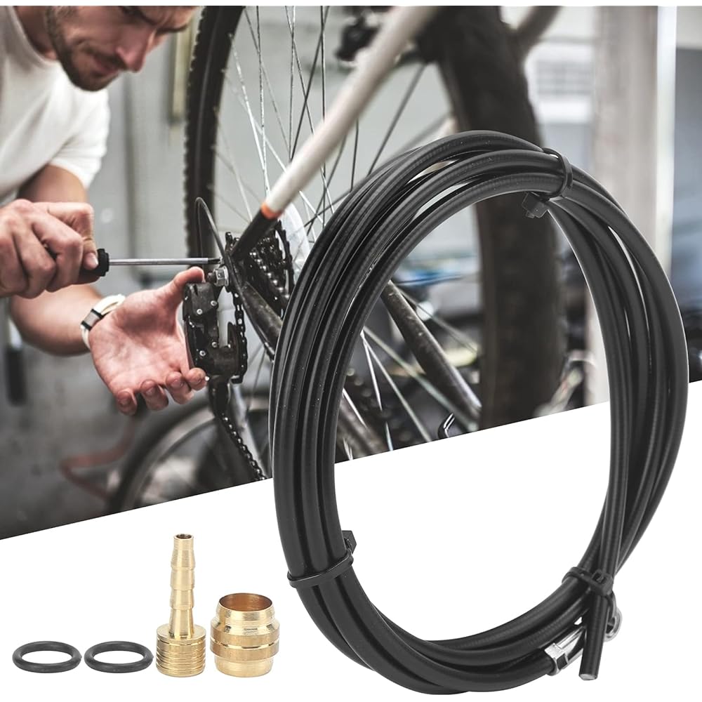 Teror Bike Brake Oil Tube, Bicycle 2M Disc Brake Oil Tube Brake Hose with Connection Insert for MAGURA MT4/MT4E/MT5