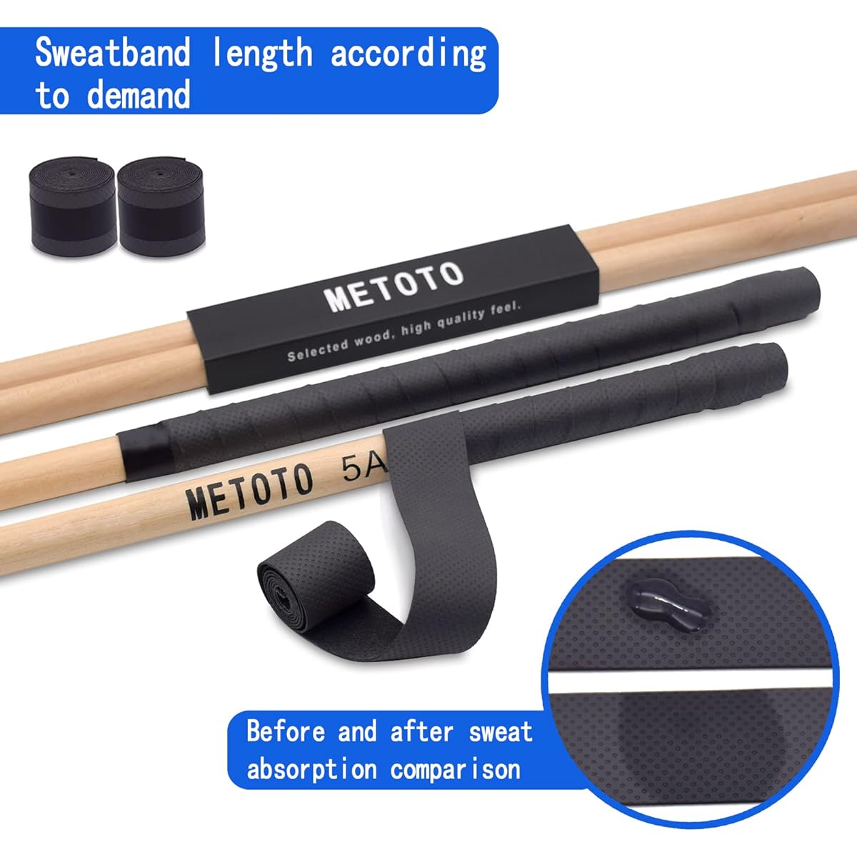 METOTO Snare Drum Practice Pad for Drums, 12 Inch Double-Sided Practice Drum Pads and Sticks (2 Pairs) Drum Pad Storage Bag Drum Practice Pad (Blue), YAGU-10