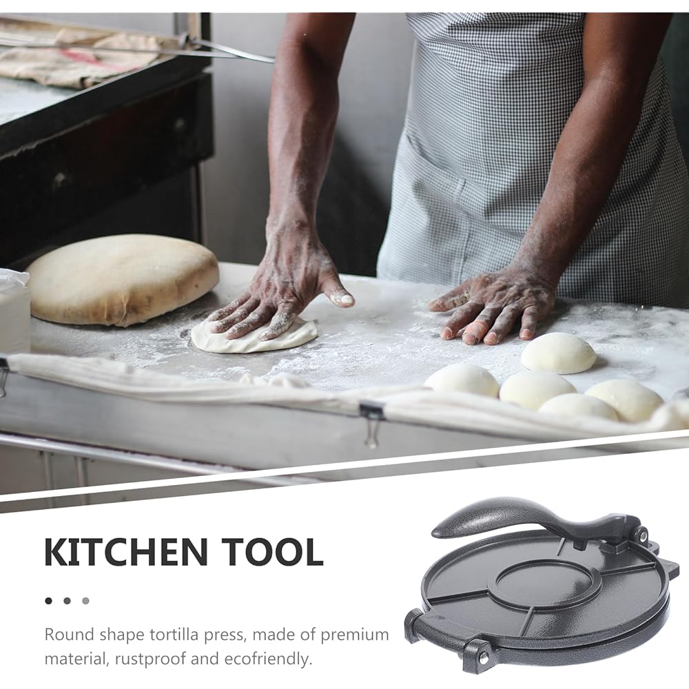 NUOLUX Tortilla Maker 20cm Tortilla Press Aluminum Foldable Easy to Use Forming Tool Cookware Kitchen Utensils Gray