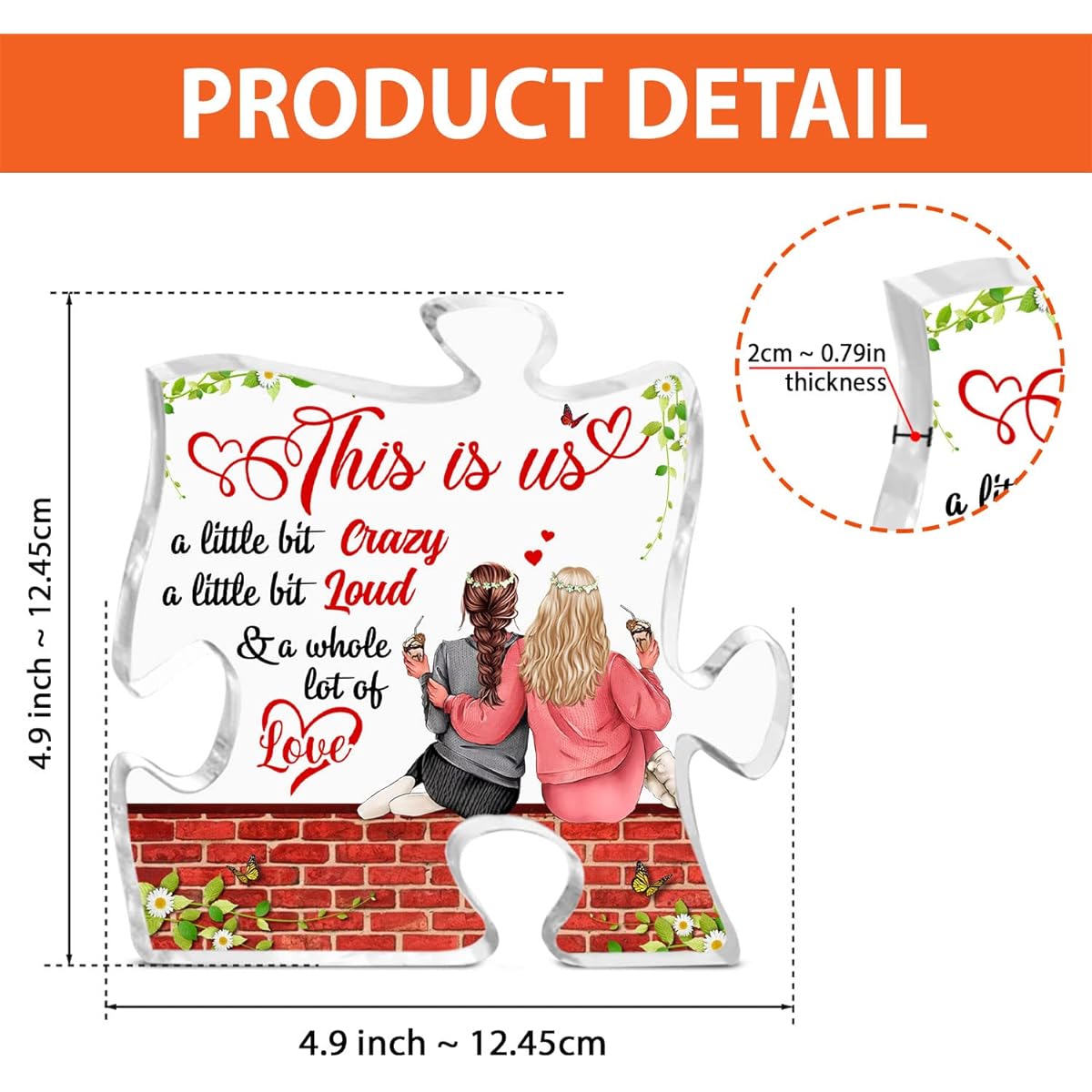 CEZII To My Bestie Puzzle Acrylic Plaque Best Gifts for BFF Coworkers Friendship Acrylic Sign Tabletop Decor Gifts for Girls Gifts for Her Best Friend Birthday Graduation Keepsake