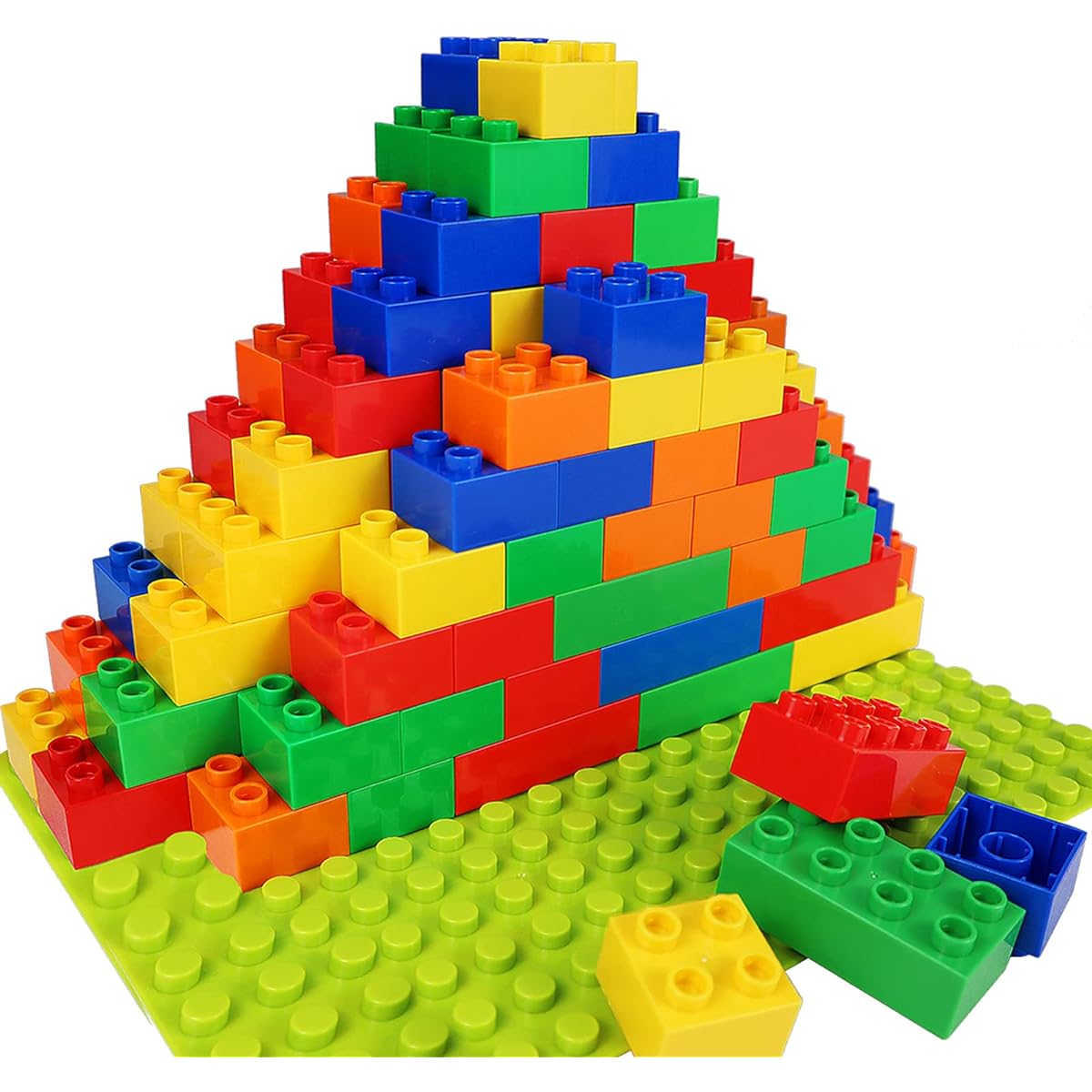 Building Blocks for Kids/Toddlers - 101 Piece Large Classic Building Blocks Set with Baseplate - Basic STEM Toy Gifts for Kids of All Ages - Works with All Major Brands