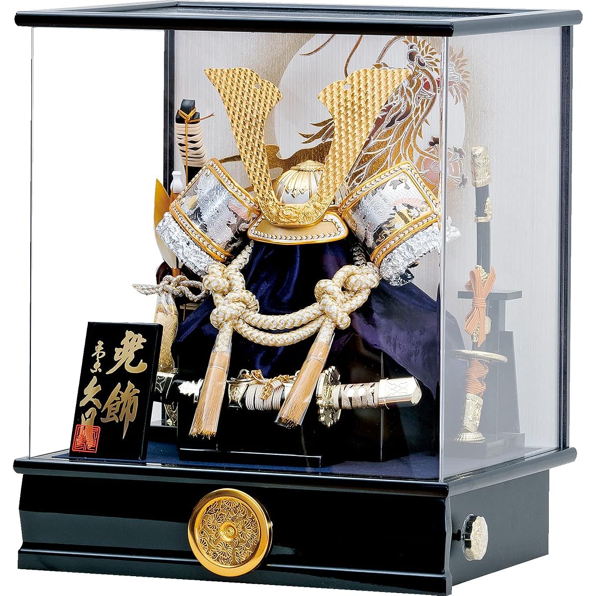 May Doll Kyugetsu Kabuto Case Family Crest 8-size Large Kuwagata Kabuto Acrylic Case Decoration (with Music Box) Case Decoration