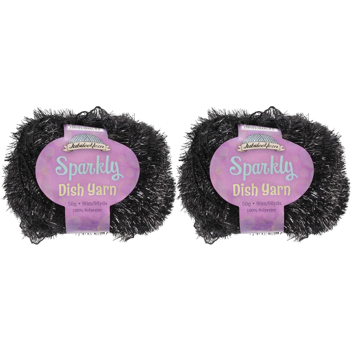 Worsted Weight Dish Scrub Sparkle Yarn 50g/Skin Color 02 Black 2 Bones