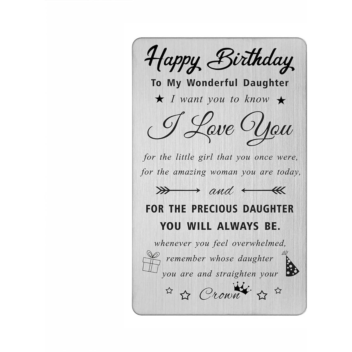 TANWIH Daughter Birthday Wallet Card Gift Mother Dad Birthday Card Gift from Parents to Adults Inspirational Birthday Present for Little Girls